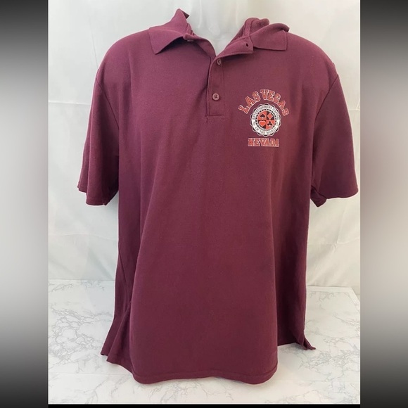 Gildan Other - Las Vegas Nevada Entertainment Capital Poker Polo Mens XL Purple Short Sleeve A1